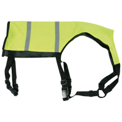 Gilet de sécurité pour chien réfléchissant Wasyl en polyester – Taille S - Encolure 54/ 67,5 cm – Jaune Fluo