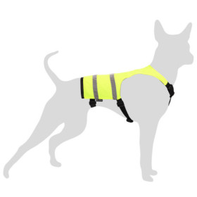 Gilet de sécurité pour chien réfléchissant Wasyl en polyester – Taille L - Encolure 79/101,5 cm – Jaune Fluo