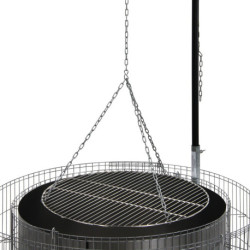 Barbecue en acier gabion sans galet – 92 x 92 x 40 cm