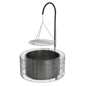 Barbecue en acier gabion sans galet – 92 x 92 x 40 cm