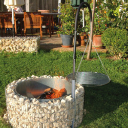 Barbecue en acier gabion sans galet – 92 x 92 x 40 cm