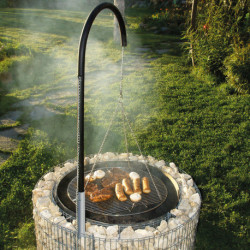 Barbecue en acier gabion sans galet – 92 x 92 x 40 cm