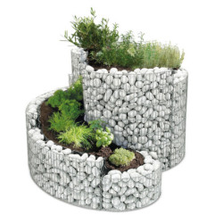 Jardinière en acier spirale XL gabion sans galet – 140 x 110 x 80 cm
