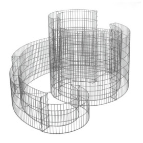 Jardinière en acier spirale XL gabion sans galet – 140 x 110 x 80 cm