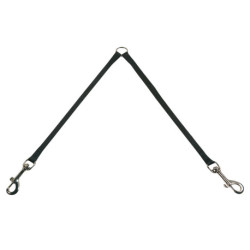 Laisse double en nylon Ziggi – L.35 cm – l.12 mm – Ep. 2 mm - Noir