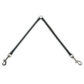 Laisse double en nylon Ziggi – L.50 cm – l.20 mm – Ep. 2 mm - Noir