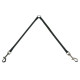 Laisse double en nylon Ziggi – L.50 cm – l.20 mm – Ep. 2 mm - Noir