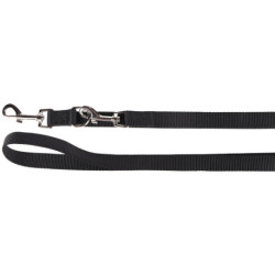 Laisse réglable 3 longueurs en nylon Ziggi – L.2 m –  l.15 mm – Ep 2 mm - Noir