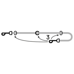 Laisse réglable 3 longueurs en nylon Ziggi – L.2 m –  l.15 mm – Ep 2 mm - Noir