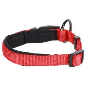 Collier Abbi en nylon avec doublure en néoprène – Taille M – Tour de cou 45-50 cm – l.25 mm - Rouge