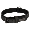 Collier en cuir synthétique avec néoprène Delu M/L – Tour de cou 38-48 cm - Noir
