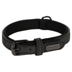 Collier en cuir synthétique avec néoprène Delu XL – Tour de cou 47-57 cm - Noir
