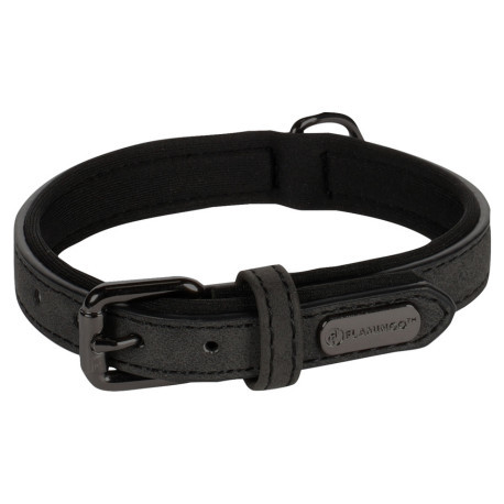 Collier en cuir synthétique avec néoprène Delu XXL – Tour de cou 52-62 cm - Noir