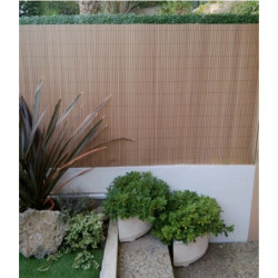Canisse de jardin en PVC 250 x 120 cm Teck effet bois