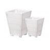Jardinière conique blanchi Vaso BOIS EXOTIQUE - Contenance 260 L - 59 x 59 x 75 cm