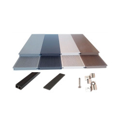 Pack complet pour 15 m² lames de terrasse pleines réversibles en composite– 260 x 14 x 2 cm – 4 coloris