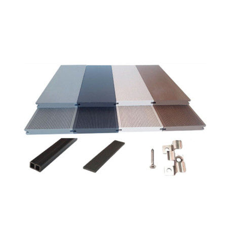 Pack complet pour 30 m² lames de terrasse pleines réversibles en composite– 260 x 14 x 2 cm – 4 coloris