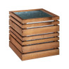 jardinière carré bois et bac acier 50 x50x 50 cm