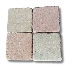 Pavé en béton vieilli 13,3 x 13,3 x 5 cm Soleil Pastel