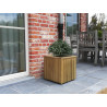 Jardinière en bois carrée avec 2 anses et géotextiles - 39,5 x 39,5 x 39,5 cm