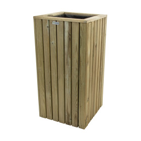 Jardinière en bois carrée avec géotextile SPLENDID -  78 x 39,5 x 39,5 cm