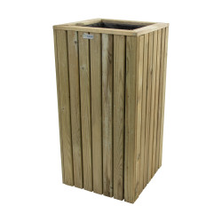 Jardinière en bois carrée avec géotextile SPLENDID -  78 x 39,5 x 39,5 cm