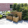 Jardinière en bois rectangle avec 2 anses et géotextile SPLENDID - 78 x 39.5 x 39.5 cm