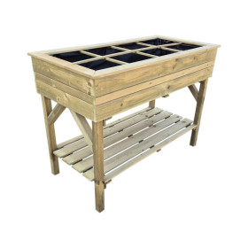 Carré potager sur pieds en bois avec géotextile - 120 x 60 x 86 cm