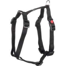 Harnais en H pour chien en nylon Ziggi – Taille M – Tour de cou 45-65 cm – Noir