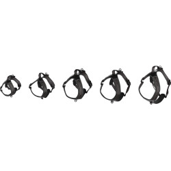 Harnais en Y Toga pour Chien en nylon et rembourrage doux – Taille XL – Tour de cou 61 cm - Noir