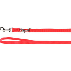 Laisse réglable 3 longueurs en nylon Ziggi – L.2 m – l.20 mm – Ep. 2 mm - Rouge