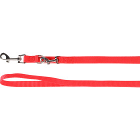 Laisse réglable 3 longueurs en nylon Ziggi – L.2,5 m – l. 25 mm – Ep. 2 mm - Rouge