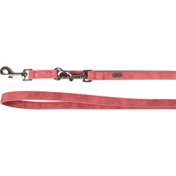 Laisse réglable 3 longueurs en cuir synthétique Delu –  L.2.5 m – l.40 mm – Ep. 4 – Rouge