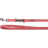 Laisse réglable 3 longueurs en cuir synthétique Delu –  L.2.5 m – l.40 mm – Ep. 4 – Rouge