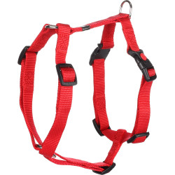 Harnais en H pour chien en nylon Ziggi – Taille M – Tour de cou 45-65 cm – Rouge