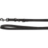 Laisse en cuir synthétique Delu avec poignée en néoprène - L.1,3 m – l.20 mm – Ep. 4 mm – Noir