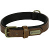 Collier Lyabo en simili cuir avec doublure en néoprène doux – Taille XS – Tour de cou 20/25 cm – l. 10 mm – Ep. 5 mm - Brun