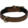 Collier Lyabo en simili cuir avec doublure en néoprène doux – Taille XS-S – Tour de cou 24/30 cm – l. 15 mm – Ep. 5 mm - Brun