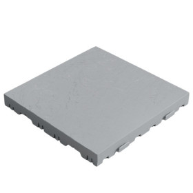 Dalle ardoisée en polypropylène recyclé clipsable – 39 x 39 x 3,8cm - Pierre Gris -  Qualité image IA