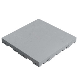 Dalle ardoisée en polypropylène recyclé clipsable – 39 x 39 x 3,8cm - Pierre Gris -  Qualité image IA