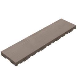 Lame terrasse aspect bois en prolypropylène recyclé - 78 x 19,5 x 3,8 cm - Marron