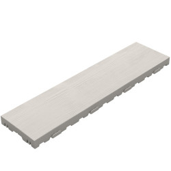 Lame terrasse aspect bois en prolypropylène recyclé - 78 x 19,5 x 3,8 cm - Blanc