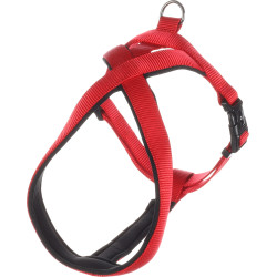 Harnais Cross Abbi pour Chien en nylon et doublure néoprène – Taille XXL – Tour de cou 69 cm – Rouge