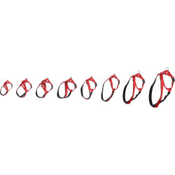 Harnais Cross Abbi pour Chien en nylon et doublure néoprène – Taille XXL – Tour de cou 69 cm – Rouge