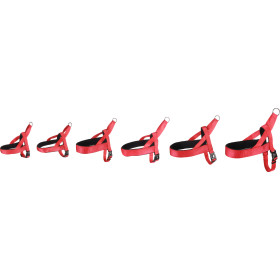 Harnais Noors Abbi pour Chien en nylon avec doublure néoprène – Taille L – Tour de cou 55-70 cm – Rouge