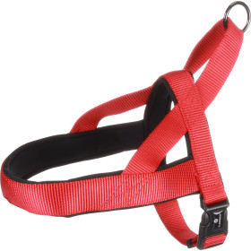 Harnais Noors Abbi pour Chien en nylon avec doublure néoprène – Taille XL – Tour de cou 65-80 cm - Rouge