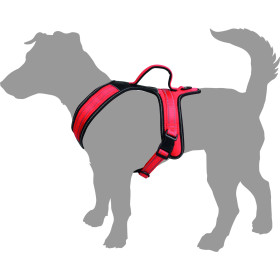 Harnais en Y Toga pour Chien en nylon et rembourrage doux – Taille XS – Tour de cou 39 cm - Rouge