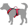 Harnais en Y Toga pour Chien en nylon et rembourrage doux – Taille L – Tour de cou 56 cm - Rouge