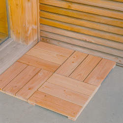 Lot de 4 dalles de terrasse en bois Douglas non traité – 37 x 37 x 3,8 cm - Qualité Image IA