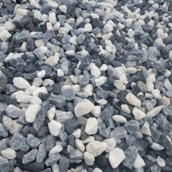 Graviers multicolors blanc, gris, noir 8/16 mm, sac de 25 kg - Qualité Image IA